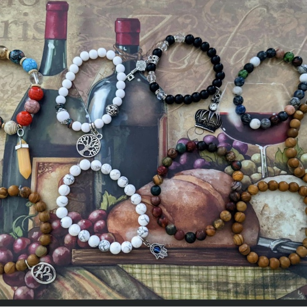 Bohemian handmade with love artisan  Beaded Bracelet Set with Charms unisex